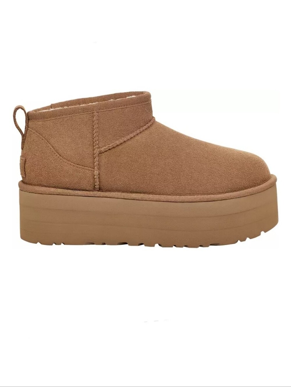 UGG Classic Ultra Mini Platform Chestnut Suede Shearling Lined Boot US 8 1135092